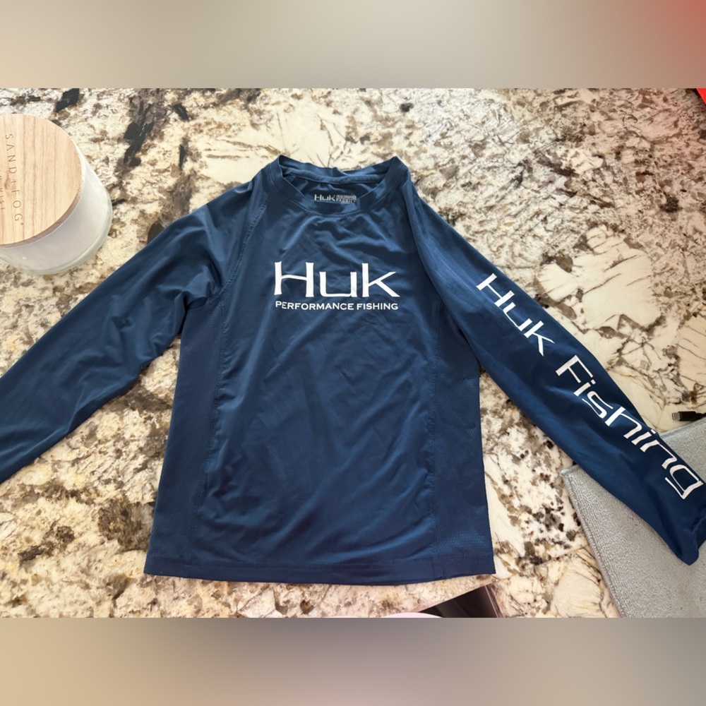 Huk Performance Navy Shirt boys fishing shirt